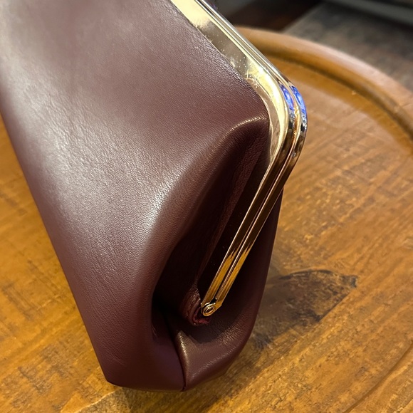 AOTA Elegant Burgundy Vegan Leather Clutch - Picture 4 of 8